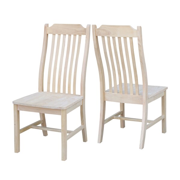 International Concepts Set of 2 Steambent Mission Chairs, Unfinished - C-34P