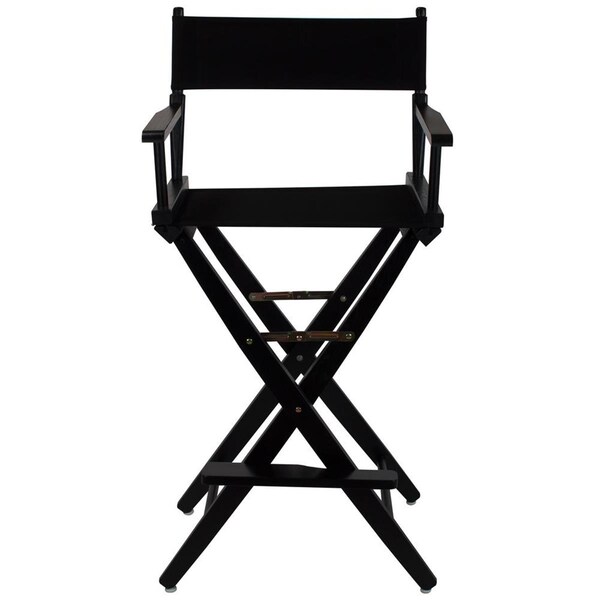American Trail 206-32-032-15 30 in. Extra-Wide Premium Directors Chair, Black Frame with Black Color Cover - 206-32/032-15