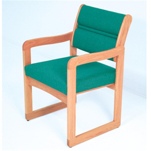 Wooden Mallet Valley Guest Chair in Light Oak - Foliage Green - DW1-1LOFG
