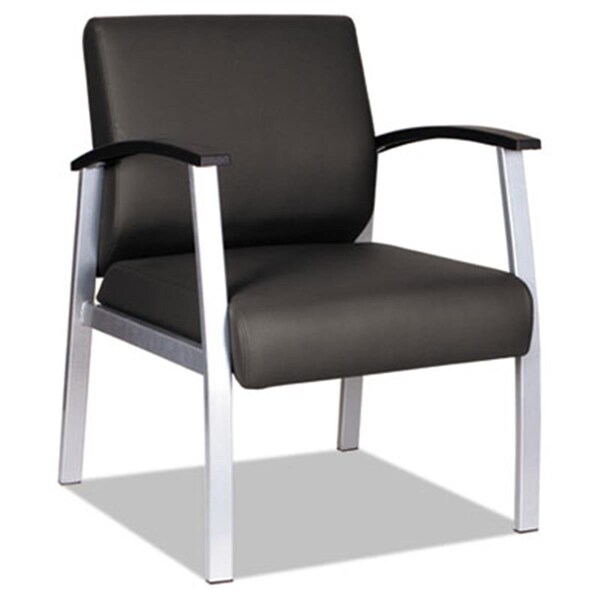 Alera Technologies Alera  Metal Lounge Series Mid-Back Guest Chair, Black & Silver - ML2319