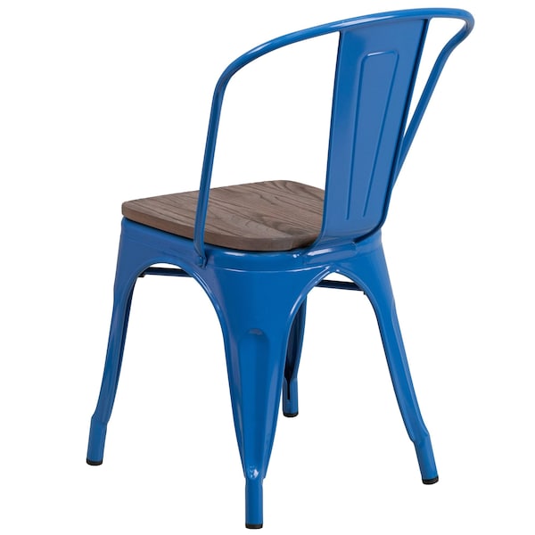 Flash Furniture Metal Stack Chair, Blue - CH-31230-BL-WD-GG