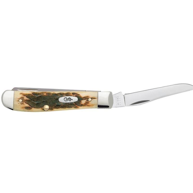 W. R. Case & Sons Cutlery Co Amber Bone Peach Seed Jig Mini Trapper Pocket Knife - FI00013