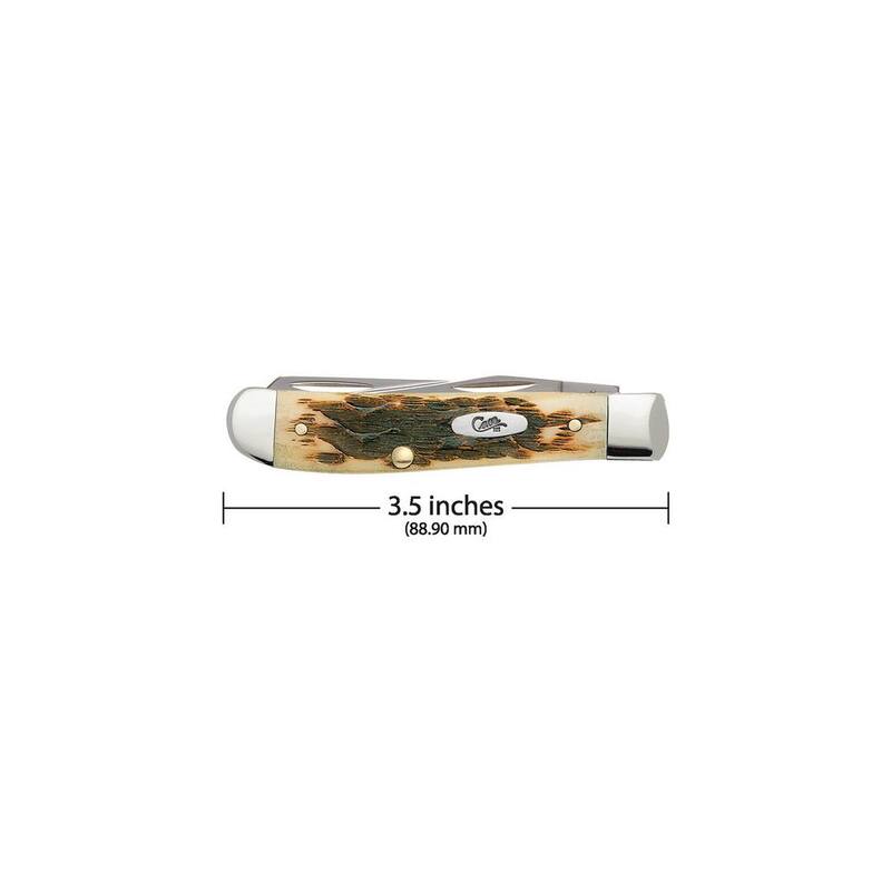 W. R. Case & Sons Cutlery Co Amber Bone Peach Seed Jig Mini Trapper Pocket Knife - FI00013