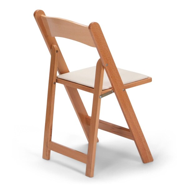 Atlas Commercial Products Wood Folding Chair, Natural with Ivory Pad - WFC5NTIC