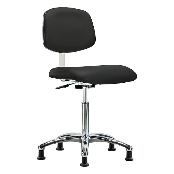 Zoro Select Clean Room Chair Ergonomic Chair, 21-1/2" to 29" Height, Vinyl, Black - BR-CLR-VMBCH-CR-NF-RG-8540