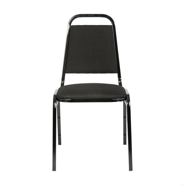 Flash Furniture HERCULES Series Trapezoidal Back Stacking Banquet Chair in Black Fabric - Black Frame - FD-BHF-2-BK-BK-GG