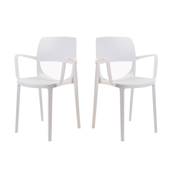 Rainbow Outdoor Bella Set of 2 Stackable Armchair-White - RBO-BELLA-WHT-AC-SET2
