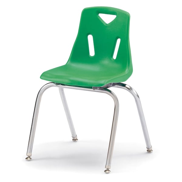 Jonti-Craft Berries Stacking Chairs with Chrome-Plated Legs, 18 in. Ht, Set of 6, Green - 8148JC6119