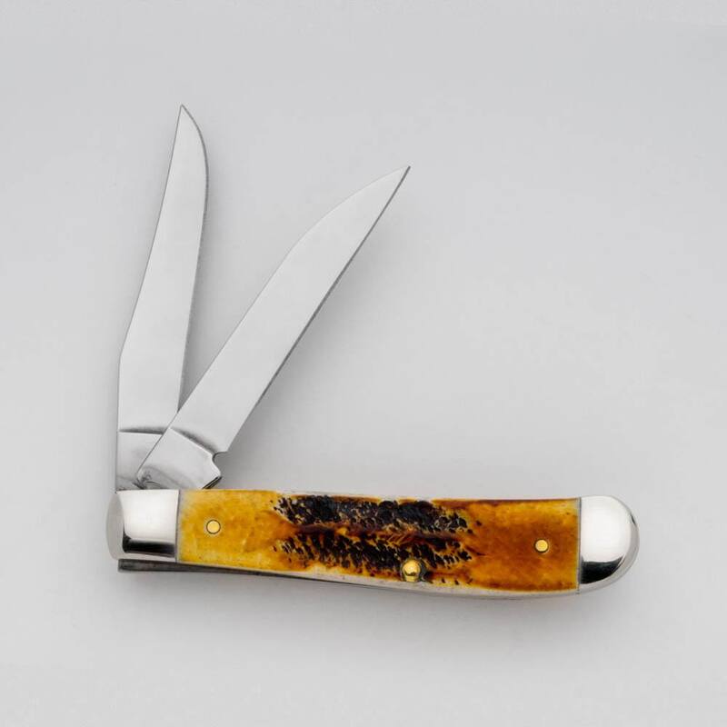 W.R. Case and Sons Cutlery Co. 6.5 BoneStag Mini Trapper Pocket Knife - FI65305
