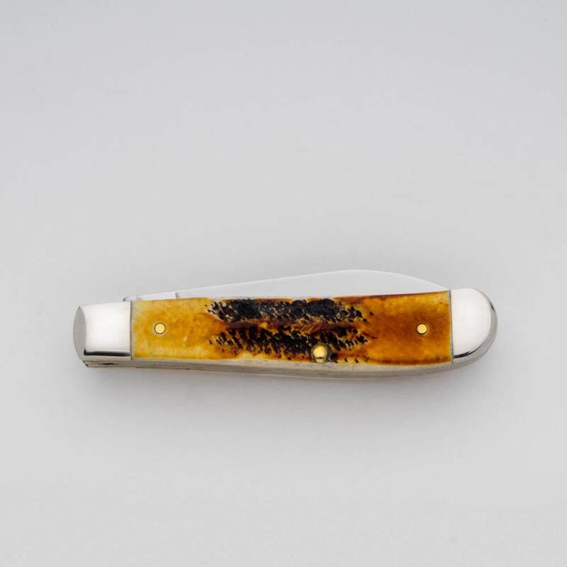 W.R. Case and Sons Cutlery Co. 6.5 BoneStag Mini Trapper Pocket Knife - FI65305