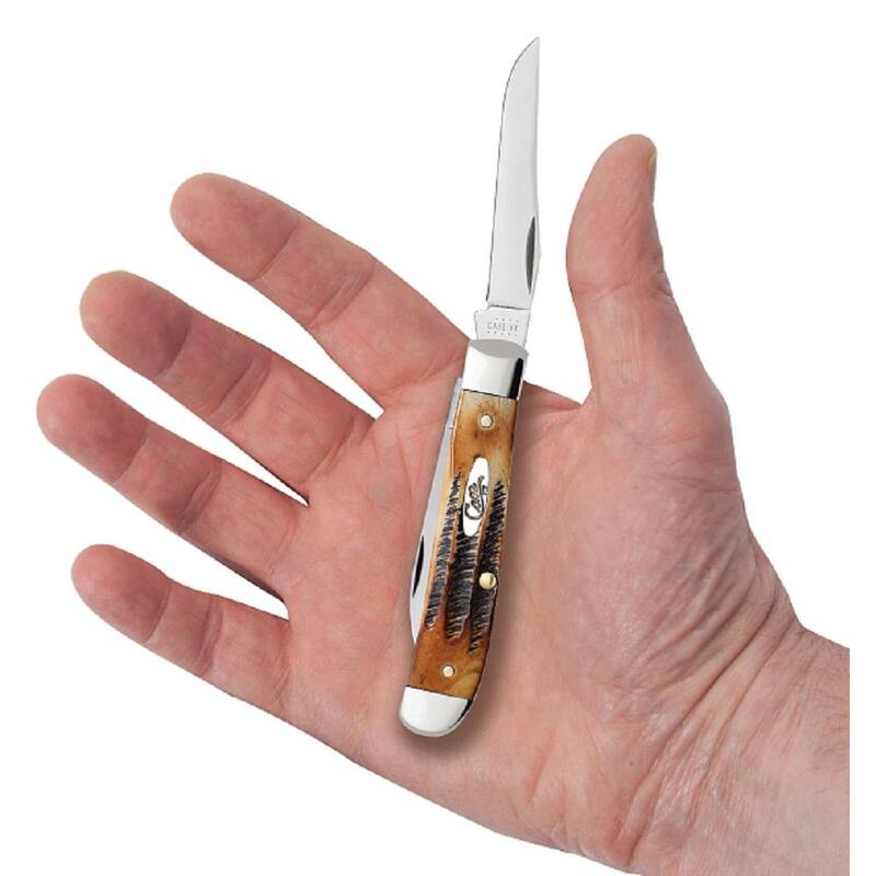 W.R. Case and Sons Cutlery Co. 6.5 BoneStag Mini Trapper Pocket Knife - FI65305