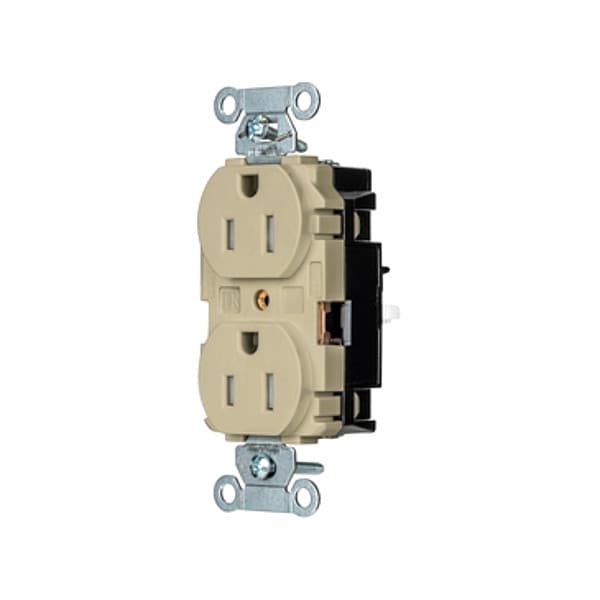 Hubbell Receptacle, 1/2 hp, 125V AC, NEMA 5-15R - 5262STITR