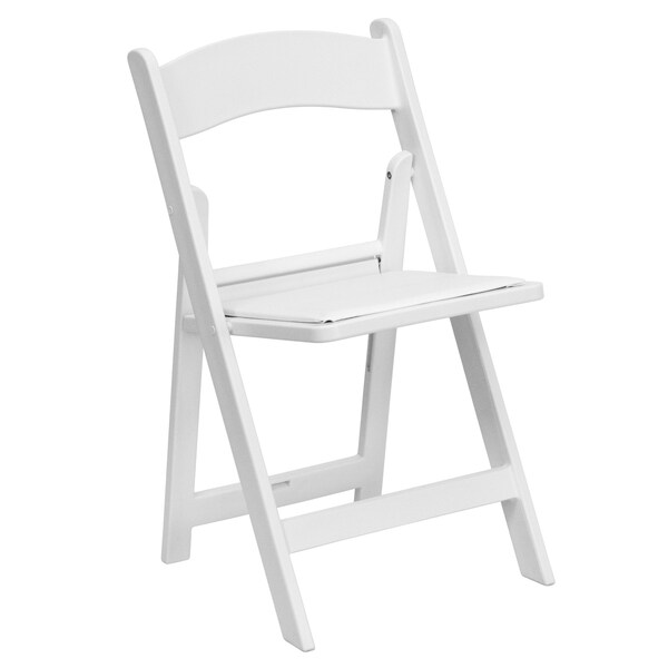 Flash Furniture White Resin Folding Chair - 2-LE-L-1-WHITE-GG