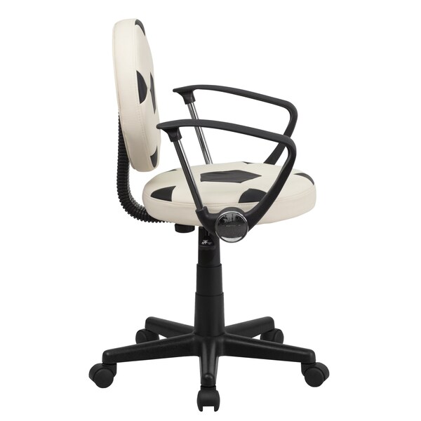 Flash Furniture Metal Task Chair, 17" to 21-1/2", Black and White - BT-6177-SOC-A-GG