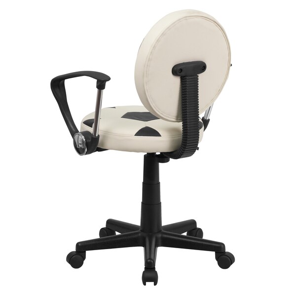 Flash Furniture Metal Task Chair, 17" to 21-1/2", Black and White - BT-6177-SOC-A-GG