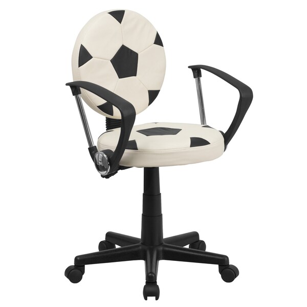Flash Furniture Metal Task Chair, 17" to 21-1/2", Black and White - BT-6177-SOC-A-GG