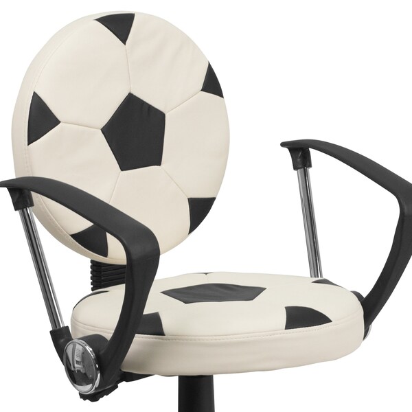 Flash Furniture Metal Task Chair, 17" to 21-1/2", Black and White - BT-6177-SOC-A-GG