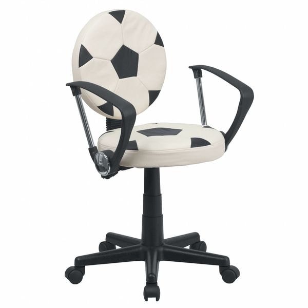 Flash Furniture Metal Task Chair, 17" to 21-1/2", Black and White - BT-6177-SOC-A-GG