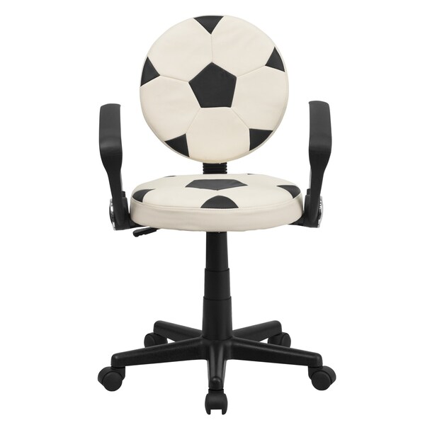 Flash Furniture Metal Task Chair, 17" to 21-1/2", Black and White - BT-6177-SOC-A-GG