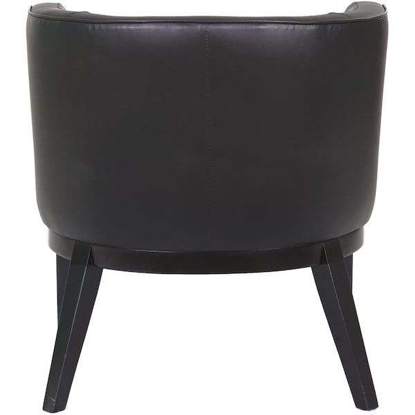 Boss Ava Accent Chair, Black Seat, Black Back, 25 1/2 in W 29" L 28" H, Fixed, Vinyl Seat - B529BK-BK
