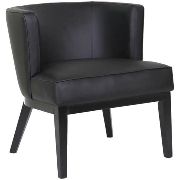 Boss Ava Accent Chair, Black Seat, Black Back, 25 1/2 in W 29" L 28" H, Fixed, Vinyl Seat - B529BK-BK