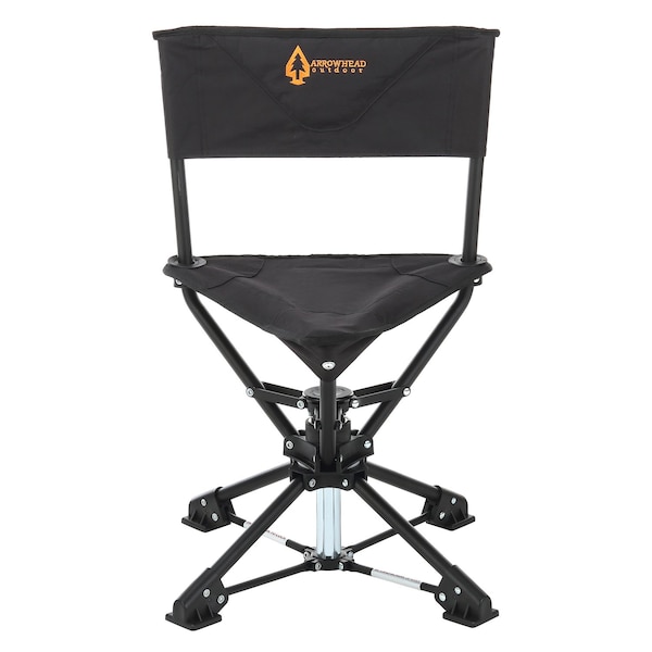 Arrowhead Outdoor 360Deg-Swiveling Compact Hunting Blind and Fishing Chair Stool Seat, Charcoal Black - KKS0261U