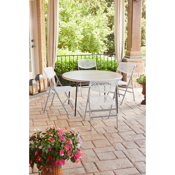 Bridgeport Folding Chair, Resin Mesh Back And Seat, White Color, PK4 - C863BP60WHP4E