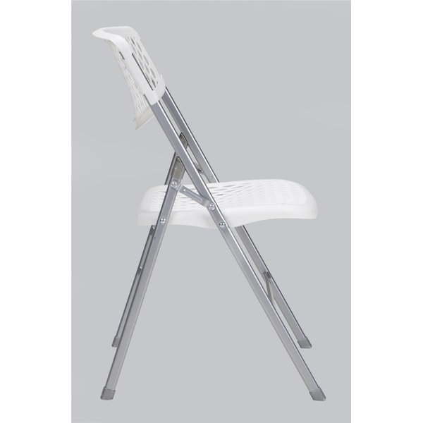 Bridgeport Folding Chair, Resin Mesh Back And Seat, White Color, PK4 - C863BP60WHP4E