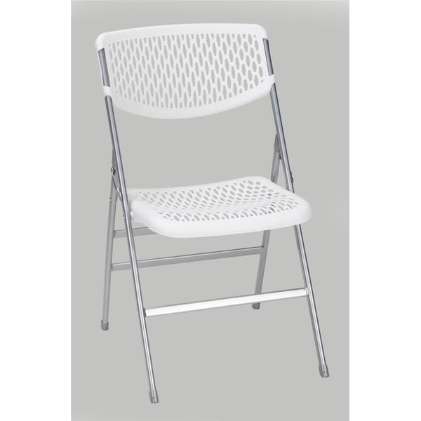 Bridgeport Folding Chair, Resin Mesh Back And Seat, White Color, PK4 - C863BP60WHP4E