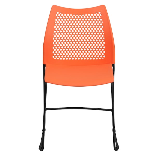 Flash Furniture Org Plastic Sled Stack Chair - 5-RUT-498A-ORANGE-GG