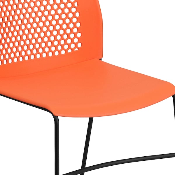 Flash Furniture Org Plastic Sled Stack Chair - 5-RUT-498A-ORANGE-GG