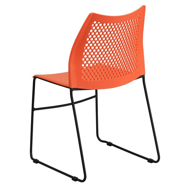 Flash Furniture Org Plastic Sled Stack Chair - 5-RUT-498A-ORANGE-GG