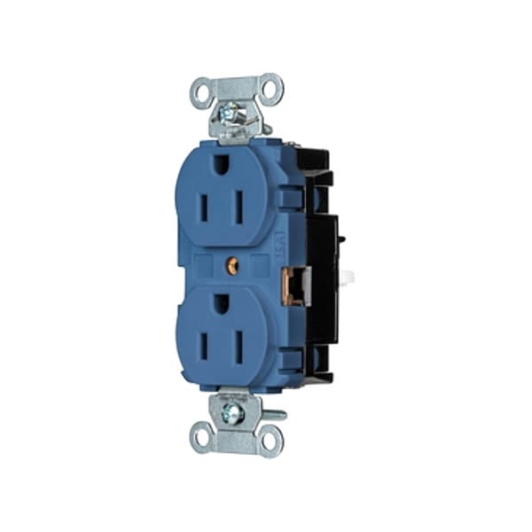 Hubbell Receptacle, 1/2 hp, 125V AC, NEMA 5-15R - BR15STBL