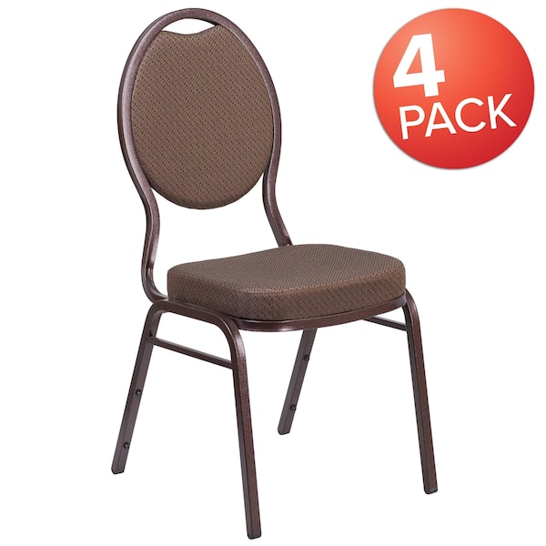 Flash Furniture Brown Fabric Banquet Chair - 4-FD-C04-COPPER-008-T-02-GG