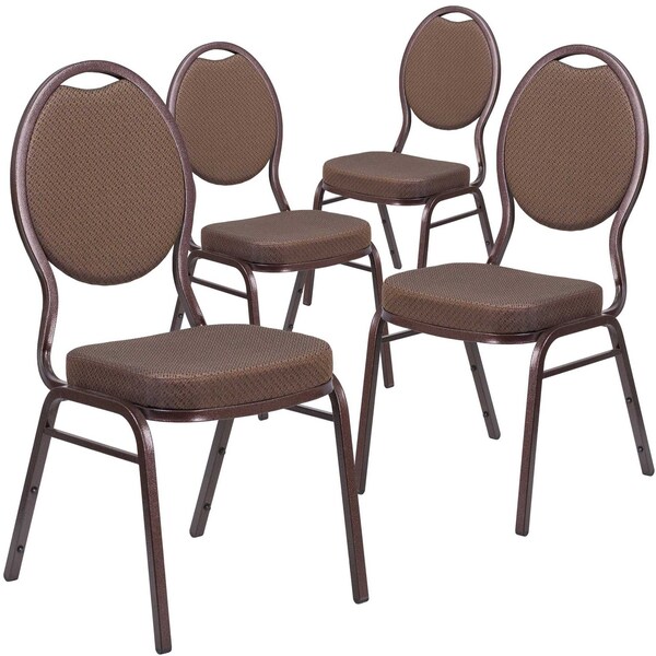 Flash Furniture Brown Fabric Banquet Chair - 4-FD-C04-COPPER-008-T-02-GG