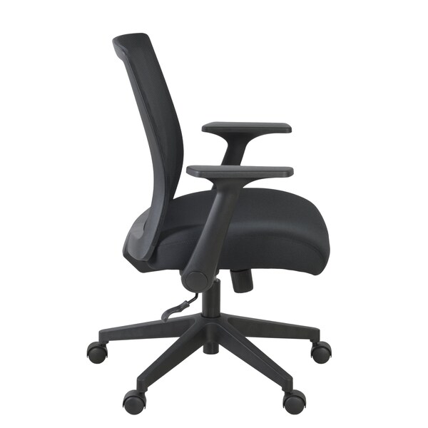 Regency Squire Ergonomic Task Mesh Office Swivel Chair with Flip Up Arms, Black - 5401BK