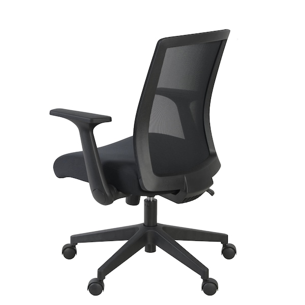 Regency Squire Ergonomic Task Mesh Office Swivel Chair with Flip Up Arms, Black - 5401BK