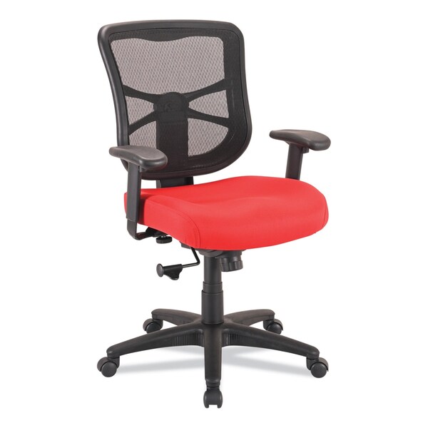 Alera Elusion Series Mesh Mid-Back Swivel/Tilt Chair, Supports Up to 275 lb, 17.9"-21.8" Seat Height, Red - ALEEL42BME30B