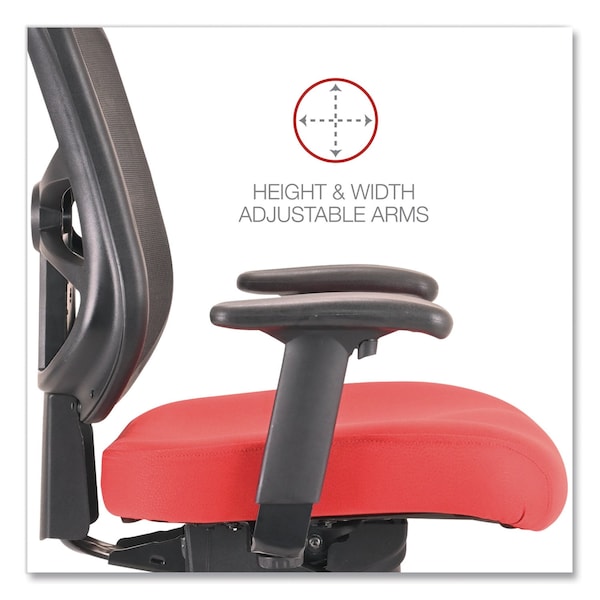 Alera Elusion Series Mesh Mid-Back Swivel/Tilt Chair, Supports Up to 275 lb, 17.9"-21.8" Seat Height, Red - ALEEL42BME30B