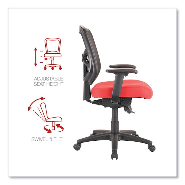 Alera Elusion Series Mesh Mid-Back Swivel/Tilt Chair, Supports Up to 275 lb, 17.9"-21.8" Seat Height, Red - ALEEL42BME30B