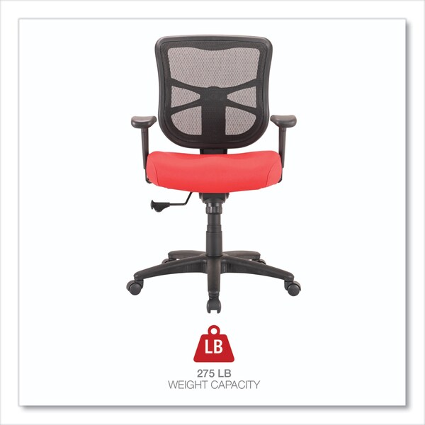 Alera Elusion Series Mesh Mid-Back Swivel/Tilt Chair, Supports Up to 275 lb, 17.9"-21.8" Seat Height, Red - ALEEL42BME30B