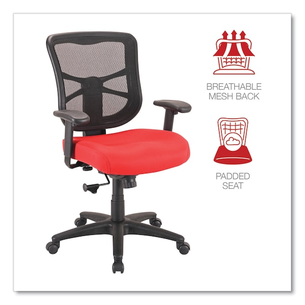 Alera Elusion Series Mesh Mid-Back Swivel/Tilt Chair, Supports Up to 275 lb, 17.9"-21.8" Seat Height, Red - ALEEL42BME30B