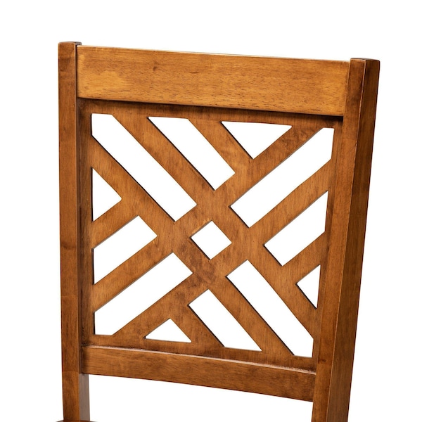Baxton Studio Caron Modern and Contemporary Transitional Walnut Brown Finished Wood 2-Piece Dining Chair Set - 180-11431-ZORO