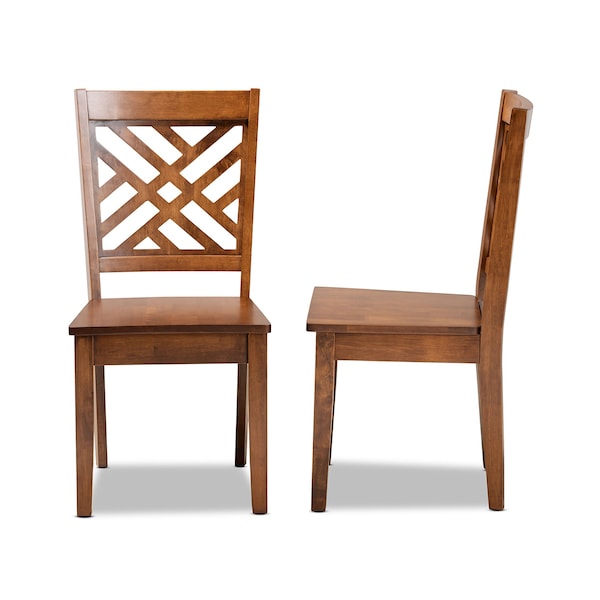 Baxton Studio Caron Modern and Contemporary Transitional Walnut Brown Finished Wood 2-Piece Dining Chair Set - 180-11431-ZORO