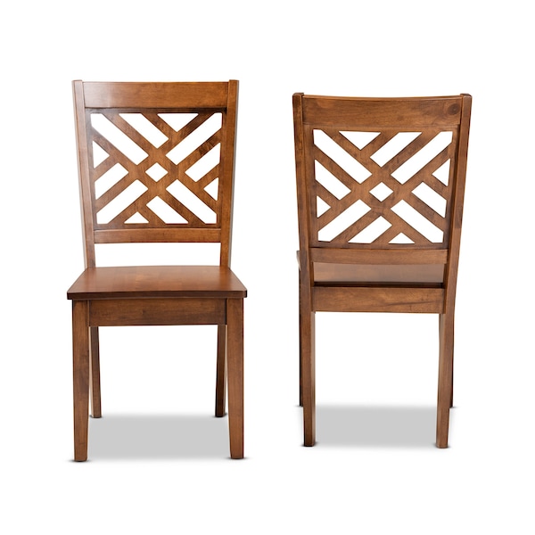 Baxton Studio Caron Modern and Contemporary Transitional Walnut Brown Finished Wood 2-Piece Dining Chair Set - 180-11431-ZORO