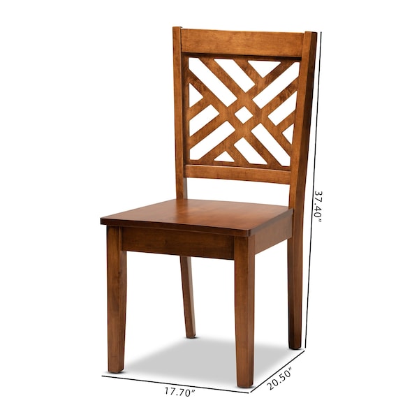 Baxton Studio Caron Modern and Contemporary Transitional Walnut Brown Finished Wood 2-Piece Dining Chair Set - 180-11431-ZORO