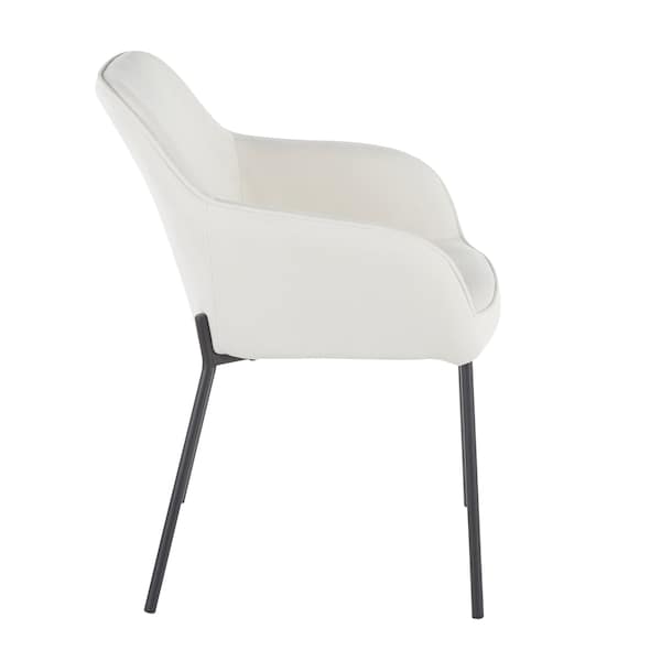 Lumisource Daniella Dining Chair in Black Metal and Cream Fabric, PK 2 - DC-DANIELLA BKCR2
