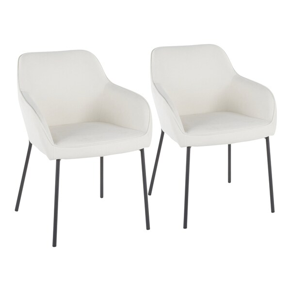 Lumisource Daniella Dining Chair in Black Metal and Cream Fabric, PK 2 - DC-DANIELLA BKCR2