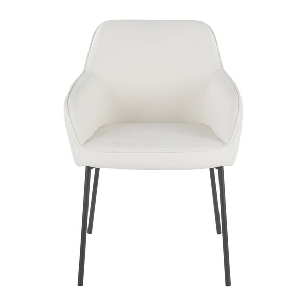 Lumisource Daniella Dining Chair in Black Metal and Cream Fabric, PK 2 - DC-DANIELLA BKCR2