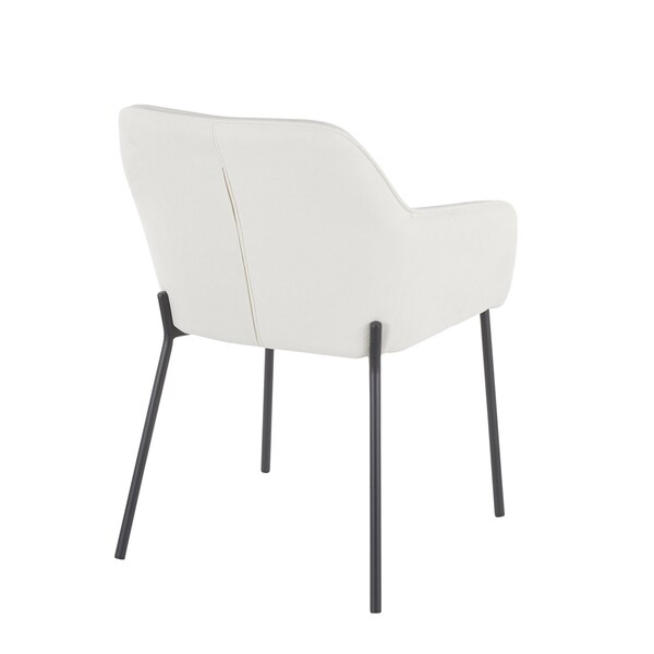 Lumisource Daniella Dining Chair in Black Metal and Cream Fabric, PK 2 - DC-DANIELLA BKCR2